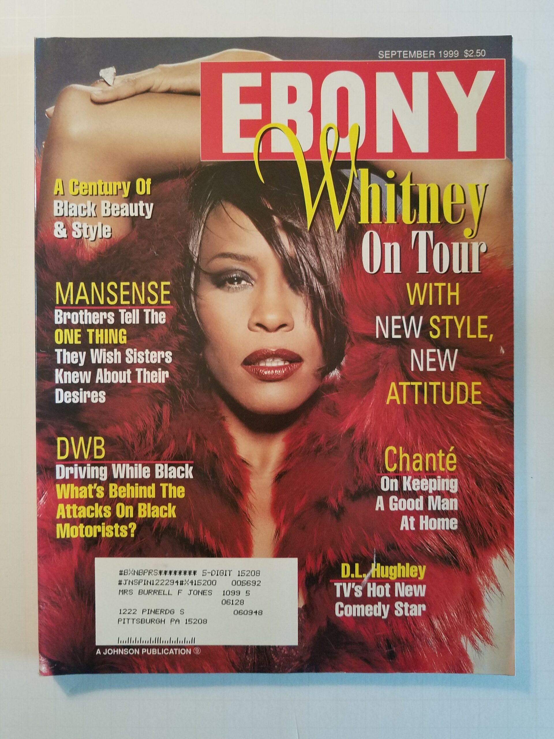 Ebony Magazine - September 1999. Whitney Houston